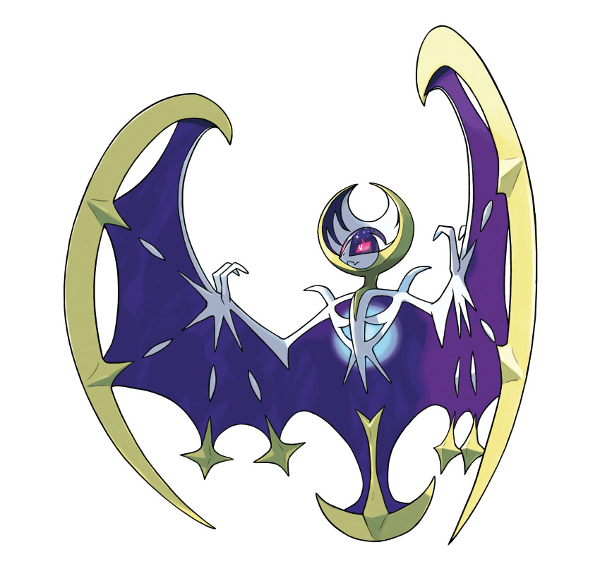 absurdres animal_focus artist_request closed_mouth dot_nose fangs full_body gen_7_pokemon highres legendary_pokemon lunala nintendo no_humans official_art pokemon pokemon_(creature) pokemon_focus pokemon_sm skin_fangs solo third-party_source transparent_background