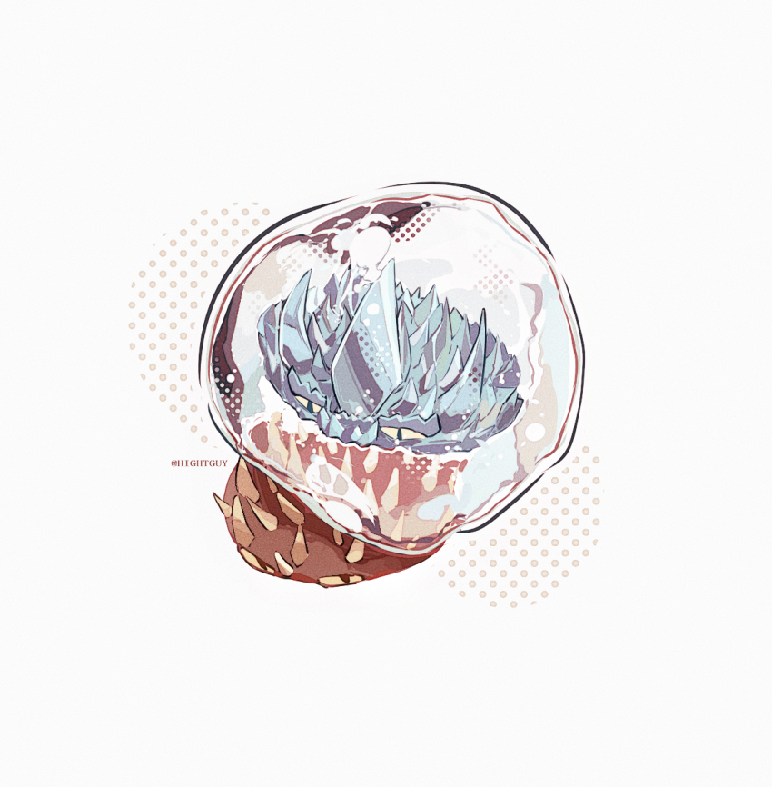 air_bubble artist_name black_eyes bubble colored_sclera commentary film_grain from_above halftone highres hightguy looking_at_another looking_at_viewer no_humans plant plant_focus plants_vs._zombies simple_background spikerock_(plants_vs_zombies) spikeweed_(plants_vs_zombies) symbol-only_commentary thorns white_background yellow_sclera