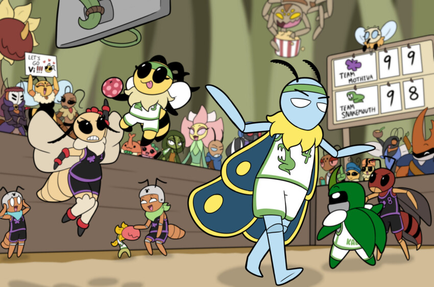 ! 1other 6+boys 6+girls :3 acolyte_arya alternate_costume angry annoyed ant ant_guard_(bug_fables) antennae apron arms_up astotheles bag basketball bee bee_fly bee_wings beetle beret berry black_dress black_eyes black_shorts black_skin black_stripes black_vest black_wings blocking_way blue_cloak blue_eyes blue_hat blue_scarf blue_skin blue_wings blush bow bowtie bug bug_fables cameo cerise_(bug_fables) character_name chompy_(bug_fables) clenched_teeth cloak closed_eyes closed_mouth colored_sclera colored_skin commentary crossed_arms crossover cup dark_skin delilah_(bug_fables) dress drink drinking_straw drunk english_commentary english_text eri_(bug_fables) everyone excited eyelashes flag flower flower_on_head fly food frown fry_(bug_fables) furry gen_(bug_fables) gloves grass green_bow green_bowtie green_cloak green_gloves green_headband green_hood green_scarf green_shorts green_skin green_vest green_wings half-closed_eyes hand_on_own_knee hand_up hands_on_own_head hands_on_own_hips hard_hat hat hat_flower headband heart helmet holding holding_bag holding_cup holding_drink holding_flag holding_food holding_sign holding_sword holding_weapon hollow_knight hornet_(hollow_knight) horns i_got_a_glock_in_my_&#039;rari_(meme) index_finger_raised insect insect_wings jaune_(bug_fables) jumping kabbu_(bug_fables) knee_pads leif_(bug_fables) looking_at_another maki_(bug_fables) mask meme mosquito moth mother_chomper mothiva multiple_boys multiple_girls neck_fur one_eye_closed orange_dress orange_eyes orange_hat orange_skin outdoors outstretched_arms overseer_(bug_fables) petting pink_skin plant_monster popcorn proboscis purple_apron purple_dress purple_shorts purple_vest queen queen_bianca queen_elizant_ii queen_vanessa_ii red_eyes red_flower red_sclera red_skin samira_(bug_fables) scarab scarf scoreboard shadow shirt shorts shoulder_strap sign single_glove single_horn slam_dunk_(basketball) solid_eyes spider sportswear spuder_(bug_fables) standing stinger stratos_(bug_fables) sword tanjerin teeth tongue tongue_out tsunraptor v-shaped_eyebrows venus_(bug_fables) vest vi_(bug_fables) wasp weapon white_shirt white_shorts white_vest wings yellow_eyes yellow_leaves yellow_skin zasp