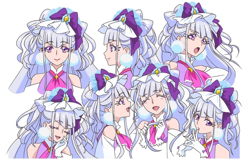 cure_amour holding holding_own_hair hugtto!_precure kawamura_toshie official_art precure ruru_amour tagme