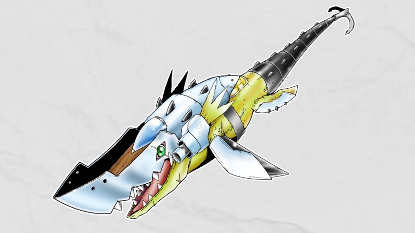ankylomon armor digimon digimon_(creature) green_eyes highres oridigi sharp_teeth tail teeth