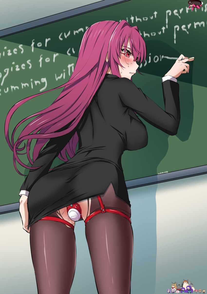 1girl absurdres artist_name ass azur_lane bdsm blush bondage bound breasts chalk chalkboard character_watermark chastity_belt classroom clothes_pull commission dab_(dance) dildo discreet_vibrator english_text eudetenis exhibitionism fate/grand_order fate_(series) female_masturbation female_teacher formal_clothes frown fujimaru_ritsuka_(female) gen_7_pokemon girls&#039;_frontline gisoukousoku glasses haunted_astolfo_bean_plush highres idolmaster idw_(girls&#039;_frontline) indoors kantai_collection large_breasts long_hair masturbation mutsu_(kancolle) mutsu_(kantai_collection) mutsu_(snail) nelson_(kancolle) nelson_(snail) nintendo object_insertion pantyhose pencil_skirt pokemon pokemon_(creature) public_indecency purple_eyes purple_hair pussy_juice pyukumuku san_diego_(azur_lane) scathach_(fate) sex_toy skirt skirt_pull skirt_suit skirt_tug smol_nozomi solo_focus standing stealth_masturbation suit sweat takanya teacher tojo_nozomi torn_clothes torn_legwear vaginal vaginal_object_insertion writing