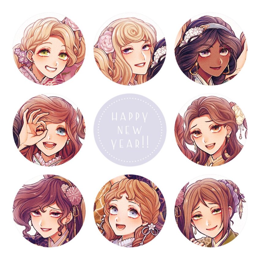 2022 6+girls :d adapted_costume aladdin_(movie) aqua_kimono ariel_(disney) aurora_(disney) beauty_and_the_beast belle_(disney) black_hair blonde_hair blue_eyes blue_kimono braid braided_ponytail brown_eyes brown_hair brown_kimono character_name child closed_mouth commentary_request company_connection copyright_name crossover curly_hair dark-skinned_female dark_skin disney disney_princess earrings english_text eyelashes eyeshadow fairy fingernails floral_print flower flower_braid flying full_body fur_shawl fur_trim furisode gem geta green_eyes green_kimono grin hair_bun hair_flower hair_ornament hair_over_shoulder hairband half_updo hand_on_another&#039;s_arm hand_on_another&#039;s_shoulder hand_up hands_on_another&#039;s_arm happy_new_year hercules_(1997_film) holding_another&#039;s_arm jane_porter japanese_clothes jasmine_(disney) jewelry kimono leaning_forward leaning_on_person light_particles lineup lipstick long_hair long_sleeves looking_at_viewer makeup megara_(disney) miniskirt mizala multi-tied_hair multiple_braids multiple_crossover multiple_girls new_year obi ok_sign ok_sign_over_eye one_eye_closed open_mouth rapunzel_(disney) sash shawl skirt sleeping_beauty smile tangled tarzan the_little_mermaid_(disney) tinker_bell_(disney) upper_body walt_disney&#039;s_peter_pan wendy_darling