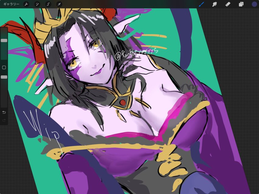 breasts demon demon_girl digimon digimon_(creature) fallen_angel highres lilithmon lilithmon_x-antibody mark_of_evil nail_polish wings