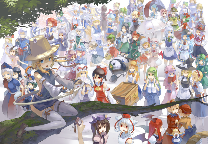 &gt;:3 &gt;_&lt; 1boy 6+girls 77gl :3 :d :q =_= ^_^ aki_minoriko aki_shizuha alice_margatroid alternate_costume animal_ears antennae asymmetrical_clothes asymmetrical_wings bat_wings bishamonten&#039;s_pagoda black_hair blonde_hair blue_eyes blue_hair bow box bridal_gauntlets brown_eyes brown_hair camera cape capelet carrying cat_ears cat_tail cellphone chakram chasing chen chikuwa cirno closed_eyes closed_umbrella crescent crescent_moon cucumber daiyousei detached_sleeves doll donation_box dress everyone female_pervert flandre_scarlet food fox_ears fox_tail frills frog fruit fujiwara_no_mokou gradient_hair green_eyes green_hair grey_hair hair_bow hair_ornament hair_ribbon hairband hakurei_reimu hands_in_opposite_sleeves happy hat hat_ribbon heart heterochromia hijiri_byakuren himekaidou_hatate hinanawi_tenshi holding_hands hong_meiling hong_meiling_(panda) hoop hoshiguma_yuugi houjuu_nue houraisan_kaguya ibuki_suika implied_pantyshot in_tree inaba_tewi inubashiri_momiji inubashiri_momiji_(wolf) izayoi_sakuya japanese_clothes jewelry kaenbyou_rin kagiyama_hina kamishirasawa_keine katana kawashiro_nitori kazami_yuuka kirisame_marisa kiss knife knifed koakuma kochiya_sanae komeiji_koishi komeiji_satori konpaku_youmu konpaku_youmu_(ghost) kurodani_yamame leaf letty_whiterock lily_white long_hair looking_at_viewer maid maid_headdress maribel_hearn miko mizuhashi_parsee moon morichika_rinnosuke moriya&#039;s_iron_rings moriya_suwako mouse_ears mouse_tail multicolored_hair multiple_girls murasa_minamitsu mystia_lorelei nagae_iku naked_tabard nazrin no_nose no_panties nurse_cap one_eye_closed onozuka_komachi open_mouth outstretched_arms panda panties paparazzi patchouli_knowledge peach pervert phone piggyback pink_eyes pink_hair pointing ponytail purple_eyes purple_hair rabbit_ears red_eyes reisen_udongein_inaba reiuji_utsuho remilia_scarlet ribbon ring rumia running saigyouji_yuyuko sailor sailor_collar sailor_hat shaded_face shameimaru_aya shanghai_doll shawl shiki_eiki short_hair side_ponytail side_slit sitting sitting_in_tree skindentation smile spread_arms striped_clothes striped_panties suspenders sword tabard tail tatara_kogasa thighhighs third_eye tokin_hat tongue tongue_out toramaru_shou touhou tree twintails two_side_up umbrella underwear unzan usami_renko v-shaped_eyebrows weapon wheelbarrow white_hair white_thighhighs wings wink witch witch_hat wolf_ears wriggle_nightbug xd yagokoro_eirin yakumo_ran yakumo_yukari yasaka_kanako yawning yuri