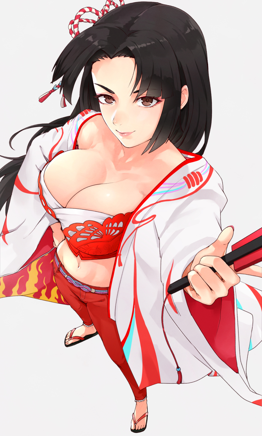 1girl breasts fatal_fury highres large_breasts long_hair shiranui_mai solo
