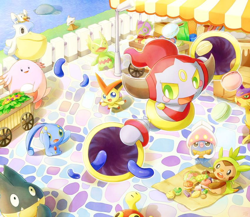 :o berry_(pokemon) blue_eyes box bright_pupils brown_eyes candy cart chansey chespin closed_mouth colored_sclera commentary_request crate croissant day drooling egg fang floating food fruit gen_1_pokemon gen_2_pokemon gen_3_pokemon gen_4_pokemon gen_5_pokemon gen_6_pokemon gift gift_box grass green_eyes holding holding_food hondew_berry hoopa hoopa_(confined) horns in-universe_location inkay jelly_bean kecleon lava_cookie legendary_pokemon liepard looking_back lumiose_galette macaron manaphy market marowak munchlax mythical_pokemon nintendo no_humans old_gateau on_head open_mouth outdoors pecha_berry pelipper plant poffin poke_puff pokeblock pokemon pokemon_(creature) pokemon_focus pokemon_mystery_dungeon pokemon_on_head pokemon_oras ponytail portal_(object) purple_kecleon rayman_limbs saliva samsung_(yuzuikka) shuckle sitrus_berry sitting slateport_city smile teeth upper_teeth_only victini water watmel_berry white_pupils wingull yellow_sclera