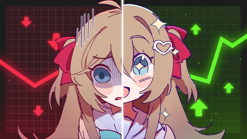 +_+ :d blue_eyes brown_hair hair_ornament hairclip neuro-sama open_mouth pasharuu ribbon smile stocks twintails video_thumbnail
