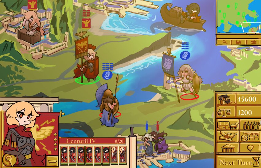 6+girls absurdres ancient_greek_clothes armor assassination centurii-chan centurii-chan_(character) character_request dagger english_text evocatus_(centurii-chan) gameplay_mechanics greco-roman_clothes greece greek-chan_(centurii-chan) highres holding holding_dagger holding_knife holding_polearm holding_weapon hoplite_(centurii-chan) knife legate_(centurii-chan) legionnaire multiple_girls original polearm praetorian_(centurii-chan) roman_armor roman_clothes roman_empire spear total_war weapon