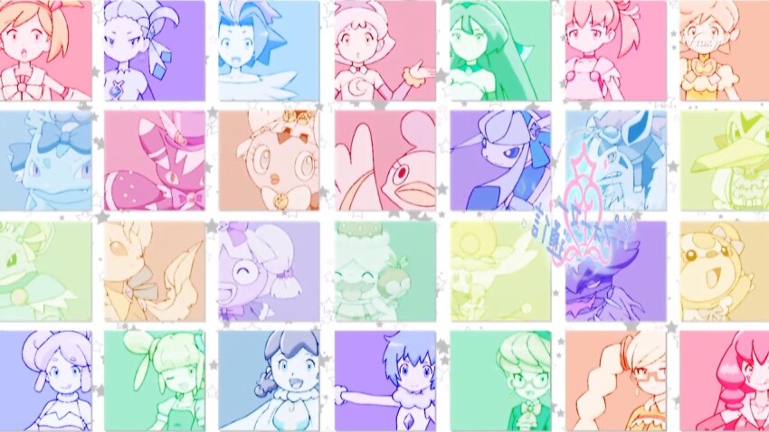aromatisse character_request concetta_(pokemon) ducklett farfetch&#039;d flabebe game_freak gen_1_pokemon gen_2_pokemon gen_3_pokemon gen_4_pokemon gen_5_pokemon gen_6_pokemon glaceon gothita ivysaur leafeon lily_(pokemon_xy) litleo_girl meowstic meowstic_(male) mightyena mightyena_girl multiple_girls nidoqueen nintendo pokemon pokemon_(anime) pokemon_performer pokemon_xy_(anime) queenko sara_lee slurpuff smoochum teddiursa