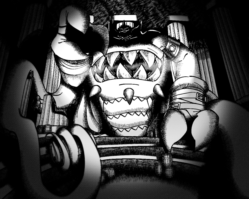 bacchusmon belt claws digimon digimon_(creature) monster sharp_teeth solo tail teeth