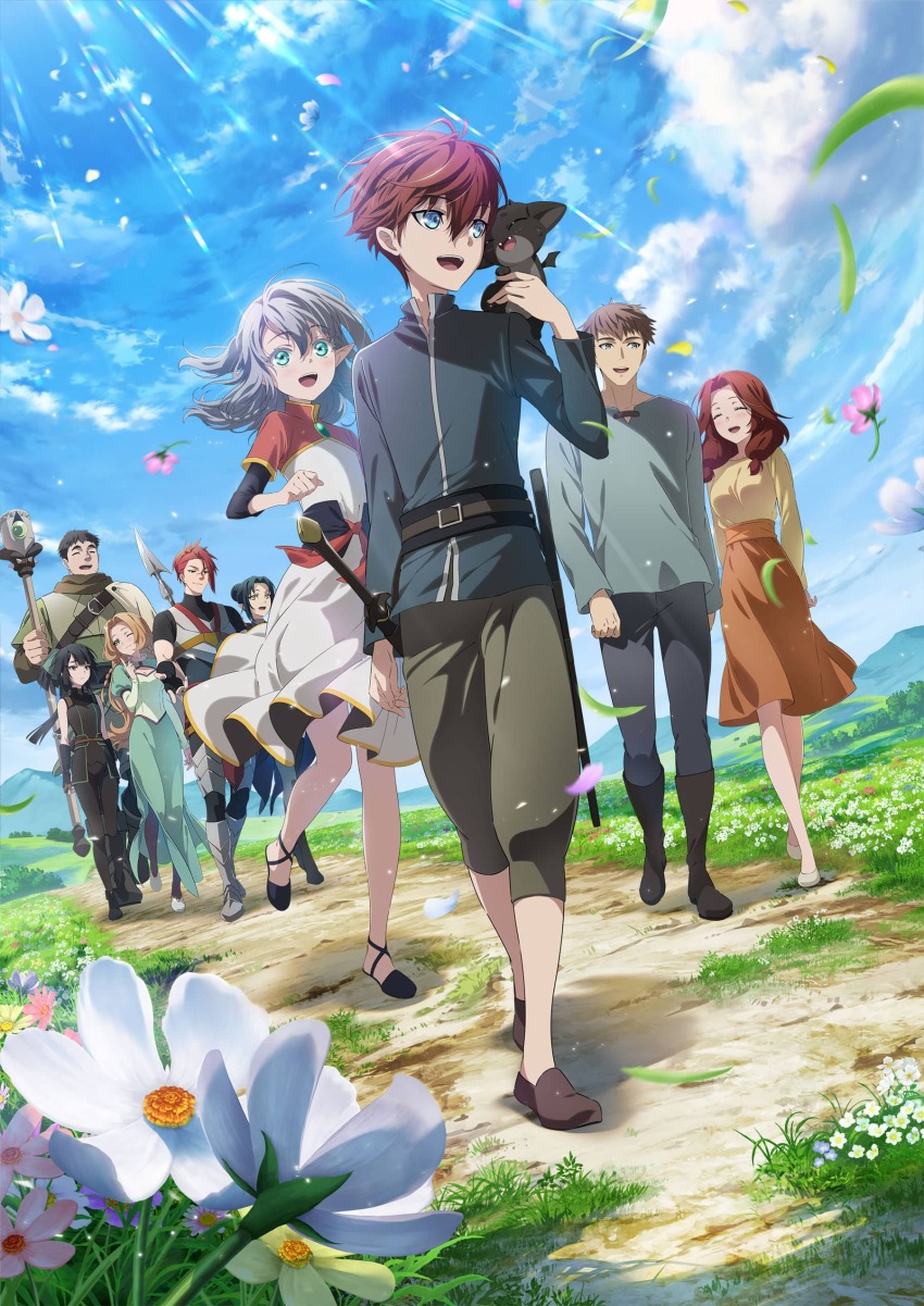 4boys 5girls :d ;) absurdres adam_krensh alice_leywin angela_rose animal animal_on_shoulder anime_coloring aqua_eyes armor arms_at_sides arms_behind_back arthur_leywin asymmetrical_bangs belt black_gloves black_hair black_pants black_shoes blonde_hair blue_eyes blunt_ends blush boots bra braid breasts brown_belt brown_boots brown_hair brown_pants brown_shoes capri_pants character_request cleavage cleavage_cutout closed_eyes clothing_cutout cloud curtained_hair day dirt_road dress durden_walker dutch_angle facing_another falling_flower falling_petals fingerless_gloves floating_clothes floating_hair flower gloves green_bra green_dress green_shirt grey_(the_beginning_after_the_end) grey_eyes grey_hair hair_between_eyes helen_shard highres holding holding_weapon index_finger_raised jasmine_flamesworth key_visual knee_boots layered_sleeves long_dress long_hair long_sleeves looking_ahead looking_at_another low-tied_medium_hair low_twintails mandarin_collar medium_dress medium_hair medium_skirt mountainous_horizon multiple_boys multiple_girls official_art one_eye_closed open_mouth outdoors pants parted_bangs petals pink_flower pointy_ears polearm ponytail promotional_art puffy_sleeves purple_flower red_hair reynolds_leywin road running scabbard sheath shirt shirt_tucked_in shoes short_hair short_over_long_sleeves short_sleeves skirt sky smile spear sunlight sword teeth tessia_eralith the_beginning_after_the_end three-quarter_sleeves tunic twintails underwear untucked_shirt upper_teeth_only very_short_hair walking weapon weapon_on_back white_dress white_flower yellow_eyes yellow_flower yellow_petals