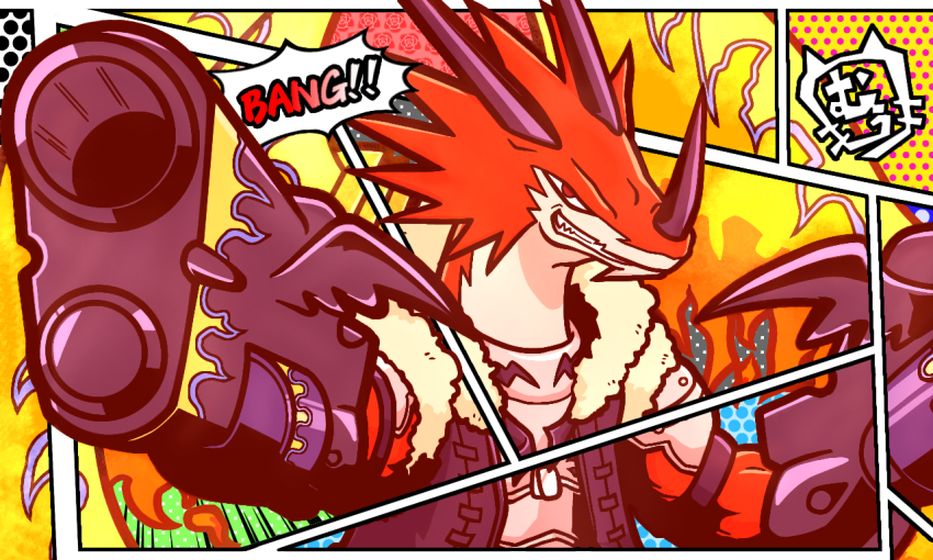 command_blazedragon_volk_armed dragon greedo_(legendz) horns jacket legendz legendz_(creature) wings