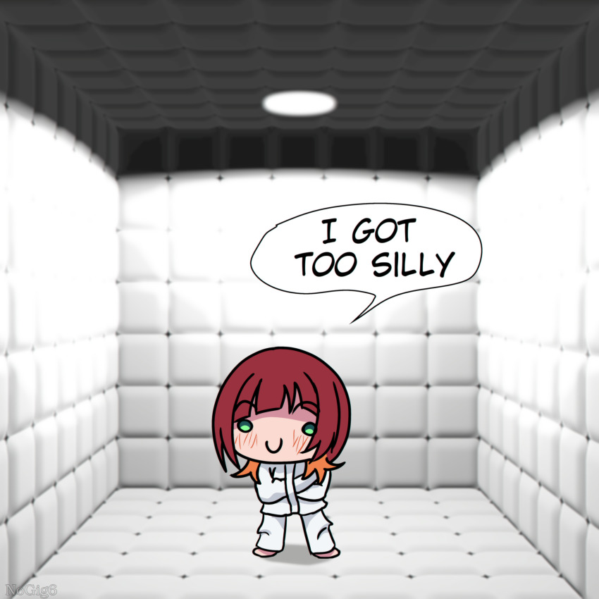 digimon digimon_beatbreak green_eyes multicolored_hair nogig6 sakuya_reina short_hair smile straitjacket