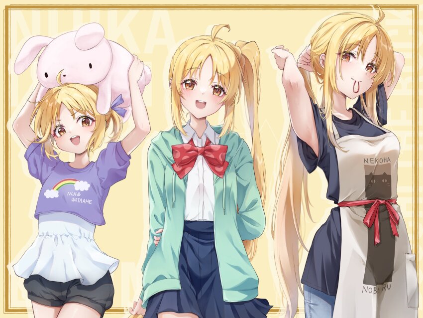 1girl aged_down aged_up alternate_breast_size_(larger) alternate_costume bocchi_the_rock! english_text highres ijichi_nijika twitter upper_body yoru0409