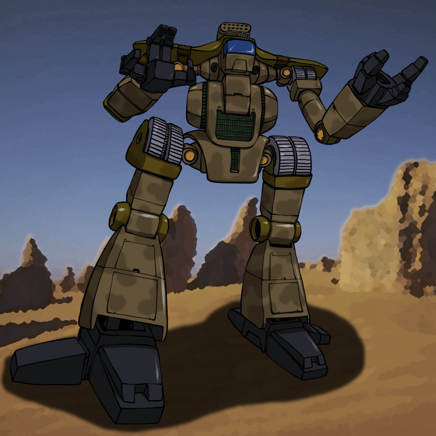 absurdres character_request highres hirodango mecha no_humans outdoors robot sentou_mecha_xabungle sky solo tagme