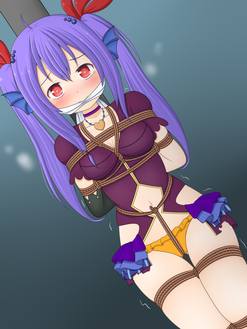 1girl bdsm bondage bound chaos_mermaid_(grimms_notes) grimms_notes long_hair nijiirogirls purple_hair solo twintails