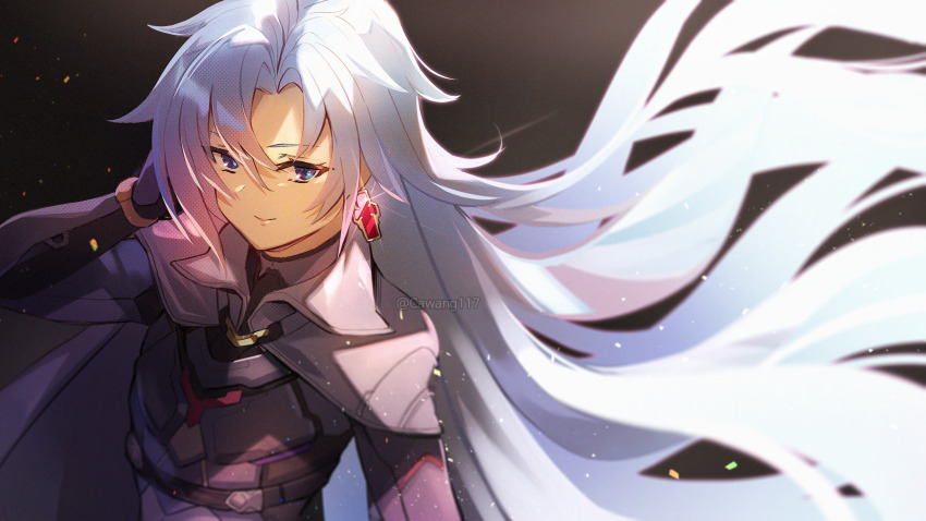 1girl a_(xenoblade) blue_eyes cawang closed_mouth earrings flat_chest hair_between_eyes highres jewelry long_hair monolith_soft solo upper_body very_long_hair xeno_(series) xenoblade_chronicles_(series) xenoblade_chronicles_3 xenoblade_chronicles_3:_future_redeemed