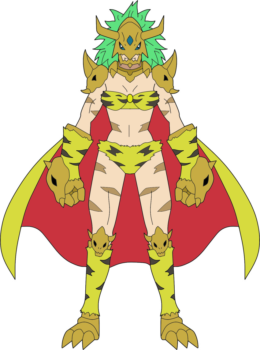 1girl armor cape digimon digimon_(creature) female_focus highres kinkakumon solo