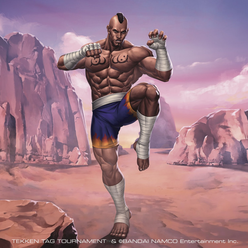 bruce_irvin copyright_name dxsinfinite highres non-web_source official_art record tekken tekken_3 tekken_tag_tournament topless_male