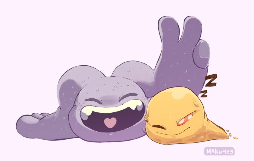 closed_eyes digimon digimon_(creature) happy heart pagumon smile zurumon
