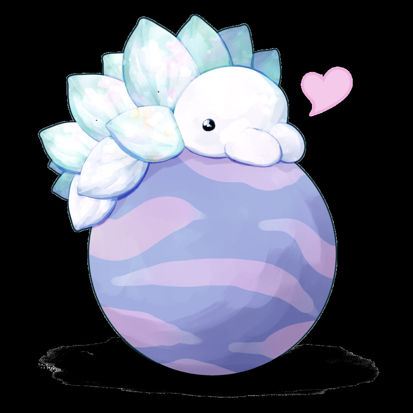 ._. ball commentary creature english_commentary full_body gen_8_pokemon heart highres nintendo no_humans on_ball pokemon pokemon_(creature) ruderubicante shadow simple_background snom solo white_background