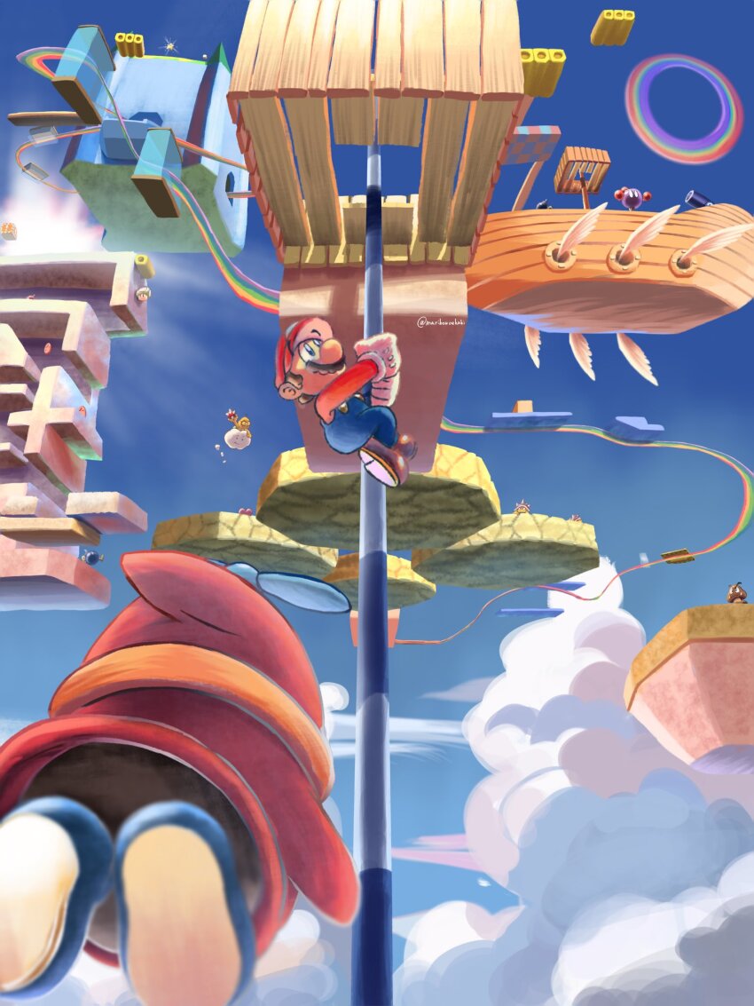 !_block 1-up_mushroom artist_name bob-omb chuckya fly_guy goomba highres lakitu maribou_(supermaribou) mario mario_(series) nintendo spiny_egg super_mario_64