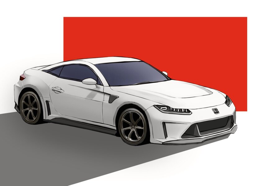 car highres honda honda_hsv-010_gt motor_vehicle no_humans original redesign shadow sports_car sumakun vehicle_focus white_car