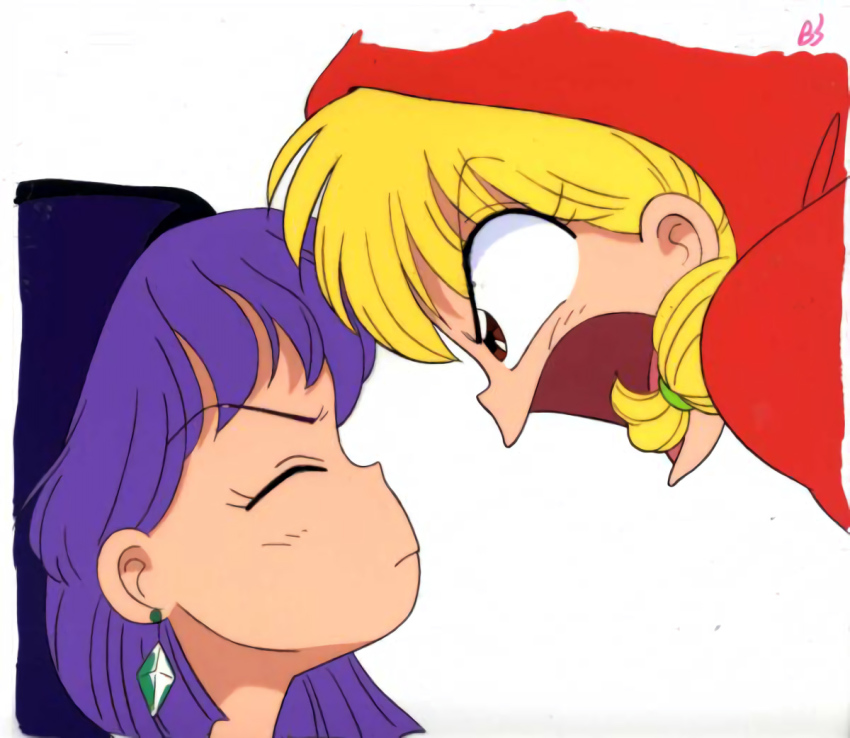 1990s_(style) akazukin_chacha cel chacha head open_mouth retro_artstyle tagme yakko