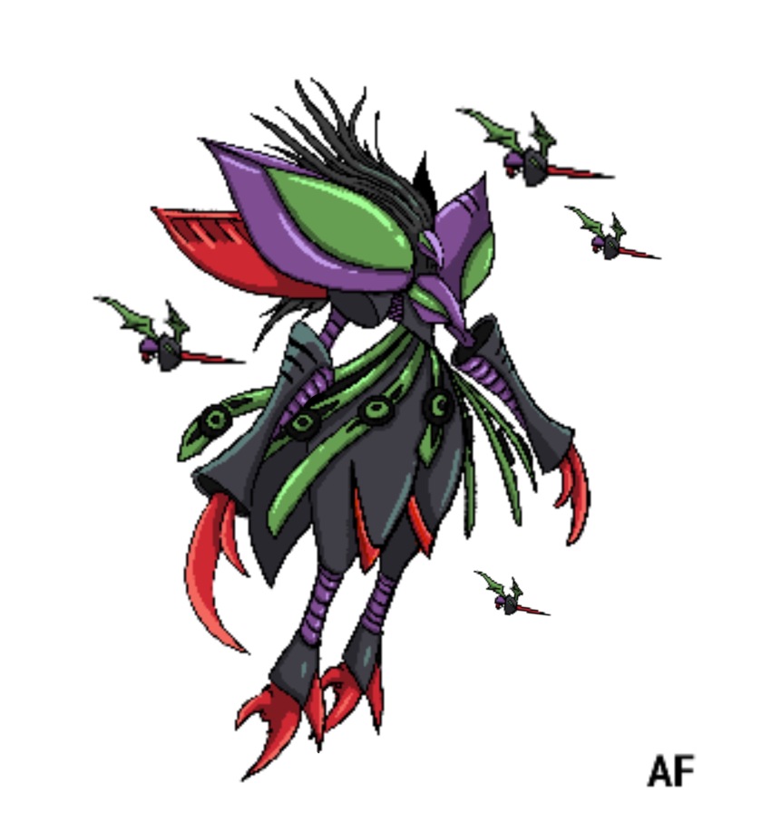 absurdres beta_digimon claws digimon digimon_(creature) highres ogudomon simple_background solo tentacles white_background
