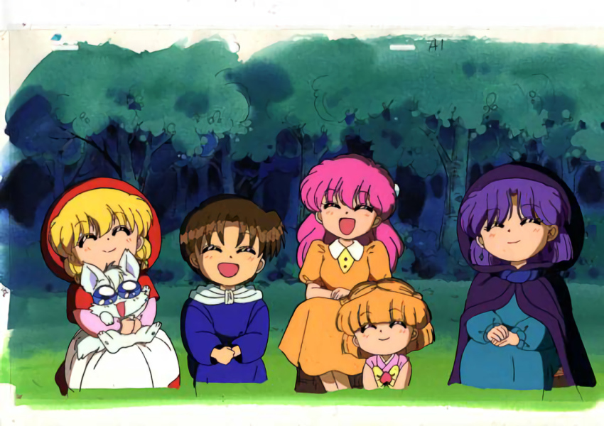 1990s_(style) akazukin_chacha chacha marin_(marine-sky-earth) orin_(artist) retro_artstyle riiya shiine yakko