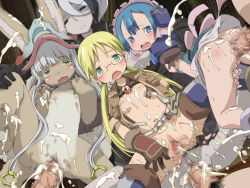 3boys 4girls anal animal_ears black_hair blonde_hair blue_eyes blue_hair blush censored closed_eyes closed_mouth cum cum_in_ass cum_in_pussy cum_on_ass cum_on_body cum_on_lower_body cum_on_upper_body dress flat_chest furry genderswap genderswap_(mtf) green_eyes group_sex hetero loli lolita_channel long_hair looking_back made_in_abyss maid_headdress maruruk multicolored_hair multiple_boys multiple_girls nanachi_(made_in_abyss) nipples no_panties open_mouth orgy ozen penis pussy rabbit_ears riko_(made_in_abyss) spread_legs spread_pussy takahama two-tone_hair white_hair yellow_eyes rating:Explicit score:172 user:Domestic_Importer