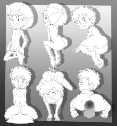  anal barefoot blush cum cum_in_ass digimon greyscale highres jerseydevil looking_at_viewer looking_back male_focus male_penetrated male_underwear male_underwear_pull monochrome shota tommy_himi underwear yaoi  rating:Explicit score:56 user:Vicar8You