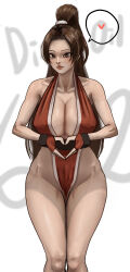 1girl breasts fatal_fury huge_breasts long_hair ponytail shiranui_mai