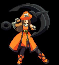  1girl anchor animated animated_gif arc_system_works brown_hair female_focus guilty_gear guilty_gear_x guilty_gear_xx hat idle_animation lowres may_(guilty_gear) pirate pixel_art solo transparent_background  rating:Sensitive score:24 user:Momo