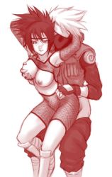 1boy 1girl breasts chiba_toshirou fishnets grabbing_another&#039;s_breast groping hatake_kakashi hetero mitarashi_anko monochrome naruto_(classic) naruto_(series) sketch rating:Explicit score:67 user:danbooru