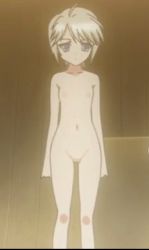  1girl animated animated_gif ezomori_nozomu flat_chest kanokon loli media_factory nipples no_pussy nude short_hair silver_hair  rating:Questionable score:61 user:Ryomi_Oni