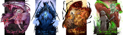  4girls absurdres blindfold blue_hair broken_heart corruption dark-skinned_female dark_skin dress galaxy_print green_hair hammer heart hermit_of_the_azure_forest highres jewelry kankan33333 king_of_greed knight_of_despair library_of_ruina lobotomy_corporation magical_girl multiple_girls project_moon queen_of_hatred servant_of_wrath skirt snake wand white_hair wonderlab  rating:Questionable score:16 user:th8827