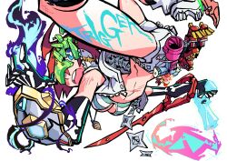 &gt;_&lt; 2girls acceptor ahoge anime_coloring ankle_boots aqua_bikini aqua_eyes artist_request backlace_(psg) badge bare_shoulders battle_damage belt belt_buckle belted_shorts bikini black_gloves black_socks bone_print boots breasts bright_pupils broken_eyewear buckle character_charm charm_(object) collared_vest company_connection core_drill crack cracked_glass cropped_vest dated dual_persona dynazenon_(character) elbow_gloves english_text facial_scar fire fujikido_kenji gauntlets gloves gradient_fire green-tinted_eyewear gridman_universe gun hair_between_eyes hair_ornament helmet high_collar holding holding_gun holding_weapon horizontal-striped_bikini huge_ahoge inou-battle_wa_nichijou-kei_no_naka_de jewelry judgement_gun_morphing kill_la_kill kneehighs leg_up little_witch_academia looking_at_viewer luluco medium_breasts multicolored_bikini multiple_girls narrow_waist navel necklace ninja_slayer nose official_art one_side_up open_clothes open_hand open_mouth open_vest outside_border paint_on_body panty_&amp;_stocking_with_garterbelt pin pink_fire police_siren popped_collar primal_acceptor print_gloves promare purple_fire red_hair safety_glasses scar scar_on_cheek scar_on_face scar_on_knee scar_on_shoulder scar_on_stomach scissor_blade_(kill_la_kill) second-party_source shiny_rod_(little_witch_academia) shoes short_hair short_shorts short_sidetail shorts shuriken single_gauntlet skeleton_print skinny sleeveless socks solo_focus ssss.dynazenon ssss.gridman star_(symbol) star_hair_ornament striped_bikini striped_clothes swimsuit teeth tengen_toppa_gurren_lagann thick_lineart tinted_eyewear tongue trigger-chan trigger_(company) twisted_torso two-tone_bikini uchuu_patrol_luluco unzipped upper_teeth_only vest weapon white_background white_belt white_bikini white_boots white_pupils white_shoes white_vest zipper 