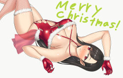  1girl breasts christmas darabuchi final_fantasy final_fantasy_vii large_breasts long_hair tifa_lockhart 