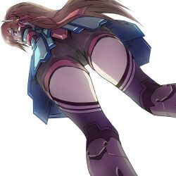  1girl artist_request ass ass_focus brown_eyes brown_hair cameltoe dress from_behind from_below hair_ornament highres long_hair looking_at_viewer looking_back looking_down ponytail saionji_reimi short_dress short_shorts shorts solo star_ocean star_ocean_the_last_hope thighhighs transparent_background very_long_hair  rating:Sensitive score:1 user:armorcrystal
