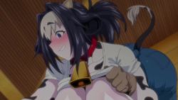  1boy 1girl animal_ears animated anime_screenshot anus bell_(kemonokko_tsuushin) breast_sucking breasts censored cow_ears cow_girl cow_print_skin cow_tail cum cum_in_pussy hetero hiro_(kemonokko_tsuushin) huge_breasts kemonokko_tsuushin_~ushi_musume_bell~ lactation nipples panties penis pussy sex shota sound spread_legs tail underwear vaginal video  rating:Explicit score:407 user:wakethelight