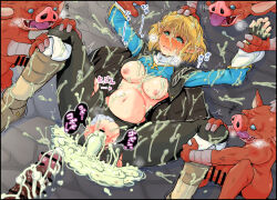  1girl after_rape aftersex assisted_rape bar_censor blonde_hair blood blush bokoblin boss_bokoblin bouncing_breasts breasts bukkake bulge captured censored crying crying_with_eyes_open cum cum_in_pussy cum_inflation cum_on_body cum_on_breasts cum_on_floor cum_on_hair cum_on_legs cum_on_lower_body cum_on_upper_body cum_overflow defeat defloration empty_eyes facial fat fat_man gang_rape goblin green_eyes half-closed_eyes held_down helpless hetero inflation interspecies large_breasts large_insertion mind_break monster motion_lines multiple_boys nintendo nipples open_mouth pain penis pointy_ears princess princess_zelda pussy rape restrained rough_sex sad scared sex shiny_skin short_hair size_difference snot stomach_bulge sweat tearing_up tears teeth the_legend_of_zelda the_legend_of_zelda:_tears_of_the_kingdom torn_clothes traumatized ugly_bastard vaginal veins veiny_penis 