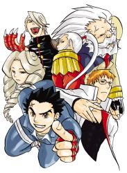  1girl 5boys bad_id bad_pixiv_id brother_and_sister drill_hair father_and_son ichimonji_batsu imawano_hyou imawano_raizou justice_gakuen kagami_kyousuke kirishima_kurou kirishima_yurika moero!_justice_gakuen multiple_boys siblings twin_drills twins twintails 