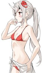  1girl bikini groin hololive horns lds_(dstwins97) lowleg lowleg_bikini nakiri_ayame navel swimsuit tagme 