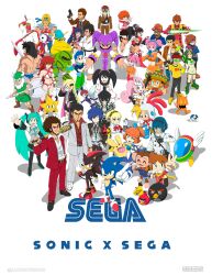  6+boys 6+girls absurdres aigis_(persona) alex_kidd alex_kidd_(character) alexiscreed angry_birds arle_nadja arm_up artist_name axel_stone bikini blonde_hair blue_eyes blue_hair boots bow breasts brown_eyes brown_hair carbuncle_(puyopuyo) cleavage crazy_taxi eternal_arcadia eyepatch fighting_stance fighting_vipers fingerless_gloves fudou_akira gloves golden_axe green_eyes green_hair gun hair_ribbon hand_on_own_hip happy hatsune_miku headband height_difference highres honey_(fighting_vipers) house_of_the_dead japanese_clothes jet_set_radio joe_higashi large_breasts legs long_hair looking_at_viewer madou_monogatari medium_breasts midriff military_uniform multiple_boys multiple_girls muscular muscular_male navel necktie nights_into_dreams one_eye_closed pants persona phantasy_star pink_hair ponytail puyopuyo red_(angry_birds) red_bow red_eyes red_hair ribbon ristar ryuu_ga_gotoku_(series) sakura_taisen sega sega_dreamcast_(sega_hard_girls) sega_hard_girls sega_mega_drive_(sega_hard_girls) sega_saturn_(sega_hard_girls) segata_sanshirou shadow_the_hedgehog shin_megami_tensei shinguuji_sakura short_hair skirt smile sonic_(series) sonic_the_hedgehog space_channel_5 streets_of_rage super_monkey_ball swimsuit thighs toejam_&amp;_earl twintails ulala v virtua_fighter weapon white_bikini wink yellow_eyes 