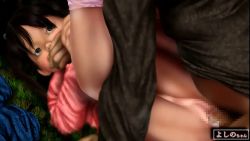 1boy 1girl age_difference black_hair blush censored clothed_sex covering_own_mouth flat_chest hetero loli miyaba_tsubame_seki original penis sex tagme vaginal rating:Explicit score:69 user:Panty_worm