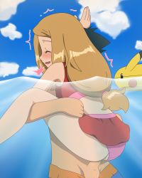 10s 1boy 1girl ^^^ alternate_color alternate_costume anus ash_ketchum ass bare_arms bare_shoulders beach bikini bikini_bottom_aside black_eyes black_hair blonde_hair blush character_print closed_eyes clothed_sex clothing_aside cloud couple cowboy_shot day eyelashes gen_1_pokemon happy happy_sex hetero highres innertube jitan_(jjvm4477) kodomo_doushi lifebuoy loli long_hair low-tied_long_hair missionary multicolored_bikini nintendo open_mouth outdoors partially_submerged partially_underwater_shot penis pikachu pink_bikini pokemon pokemon_(anime) pokemon_(creature) pokemon_xy pokemon_xy_(anime) red_bikini serena_(pokemon) sex shorts shota skirt sky smile spread_legs standing standing_sex suspended_congress swim_ring swim_trunks_pull swimsuit testicles tongue trembling two-tone_bikini uncensored underwater underwater_sex vaginal wading water rating:Explicit score:422 user:ashk3tchum