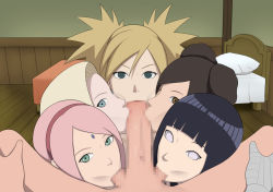 1boy 5girls artist_request bed bed_sheet bedroom black_hair blonde_hair blue_eyes boruto:_naruto_next_generations brown_eyes brown_hair censored cooperative_fellatio double_bun facial_mark fellatio forehead_jewel forehead_mark green_eyes hair_bun hands_on_legs hands_on_own_legs haruno_sakura hyuuga_hinata large_penis looking_at_viewer multiple_girls naruto_(series) oral penis pillow pink_hair pov pov_crotch purple_eyes spiked_hair teamwork_(sexual) temari_(naruto) tenten_(naruto) testicle_sucking testicles uzumaki_naruto yamanaka_ino rating:Explicit score:261 user:Garulpo