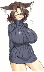    animal_ears animated animated_gif ass breast_expansion breasts cat_ears glasses huge_breasts lute_(apocalypselibrary) sweater  rating:Questionable score:98 user:PeteParrot